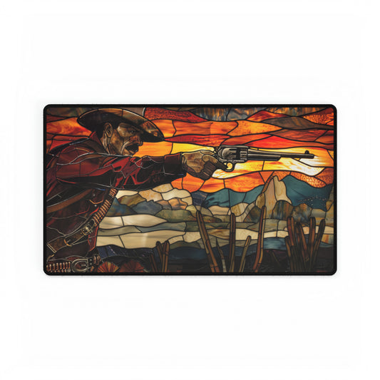 Wild West Stained Glass Playmat Standard Size 14" x 24"