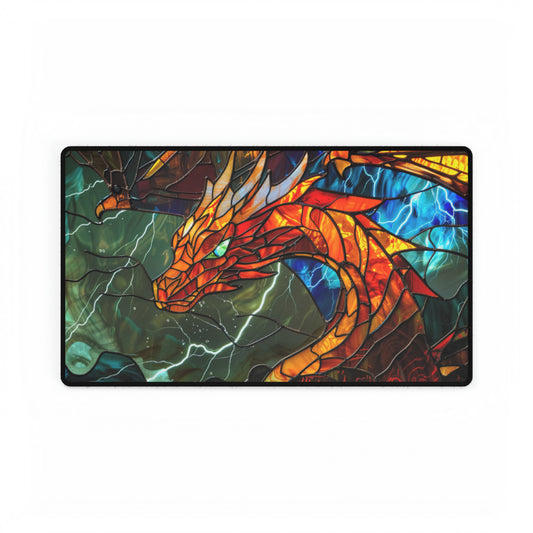 Red Dragon Stained Glass Playmat Standard Size 14" x 24"