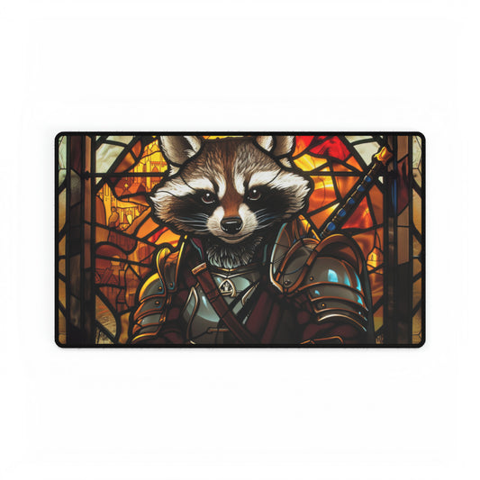 Raccoon Knight Stained Glass Playmat Standard Size 14" x 24"