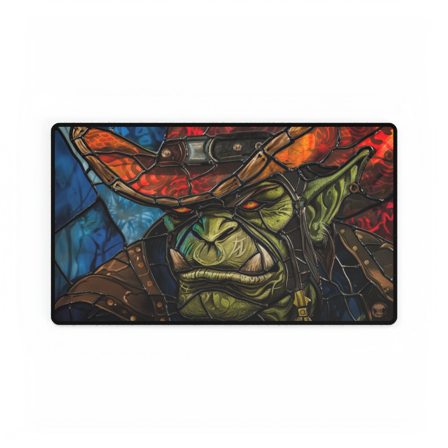 Orc Outlaw Stained Glass Cowboy Playmat Standard Size 14" x 24"